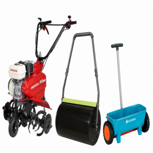 Pack motobineuse rouleau a gazon semoir Locamania