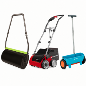 Pack location rouleau à gazon, scarificateur et semoir.